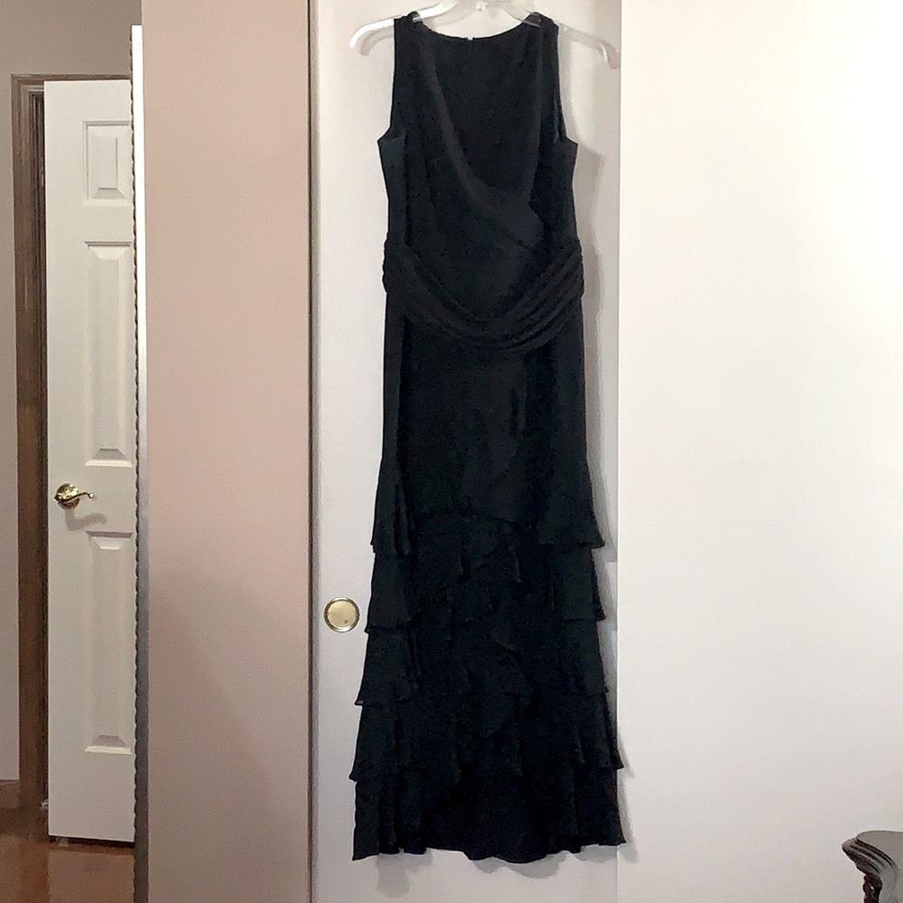 Black v neck cocktail dress. Size 12